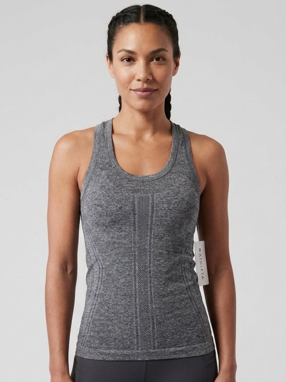 ATHLETA Momentum Seamless Heather Tank Top - Grey - NWT - XS #90